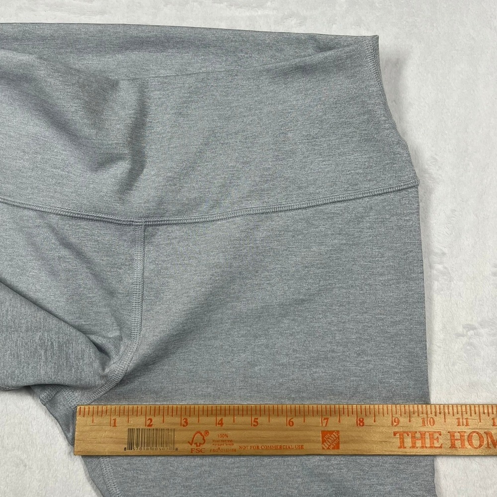 Alo Yoga Goddess Leggings Women Large Grey White Striped Ribbed High Waist - Picture 11 of 14